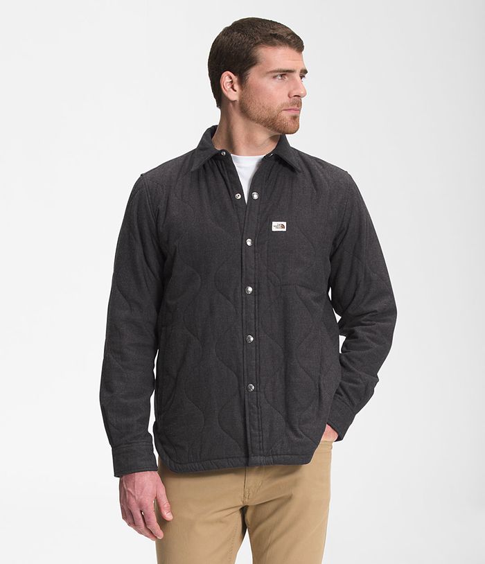 The North Face Mens Shirt Quilted Overshirt 726UXZTYG - Black